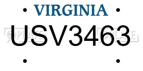 USV3463 Virginia License Plate