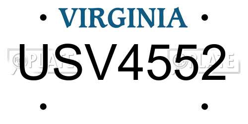 USV4552 Virginia License Plate