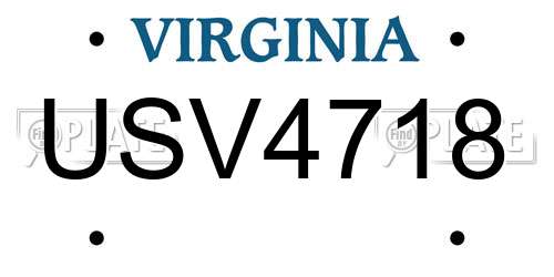 USV4718 Virginia License Plate