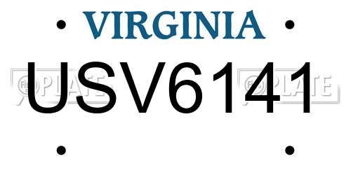 USV6141 Virginia License Plate