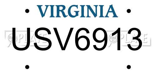 USV6913 Virginia License Plate