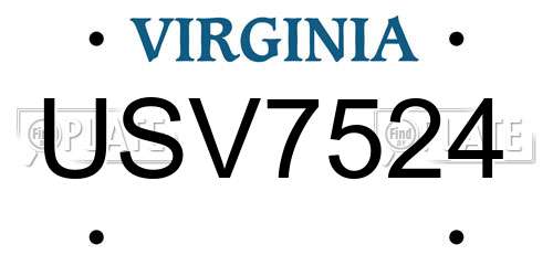 USV7524 Virginia License Plate