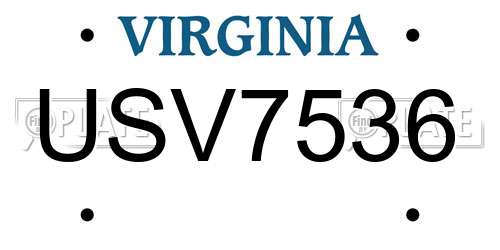 USV7536 Virginia License Plate