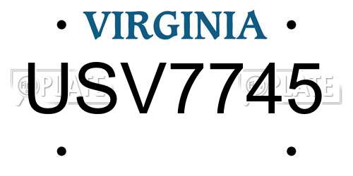 USV7745 Virginia License Plate