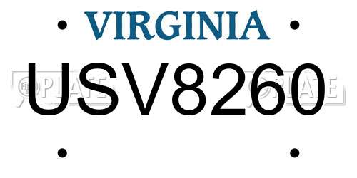 USV8260 Virginia License Plate