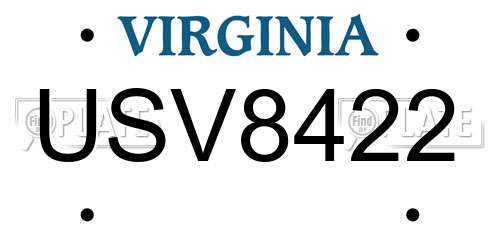 USV8422 Virginia License Plate