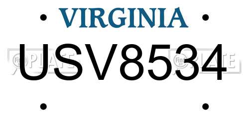 USV8534 Virginia License Plate