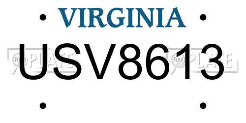USV8613 Virginia License Plate