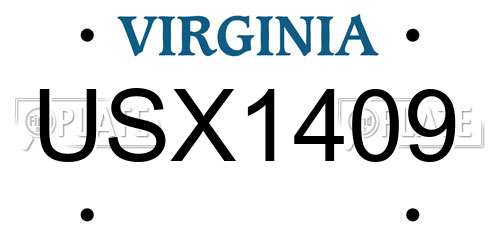 USX1409 Virginia License Plate