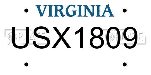 USX1809 Virginia License Plate