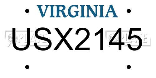 USX2145 Virginia License Plate