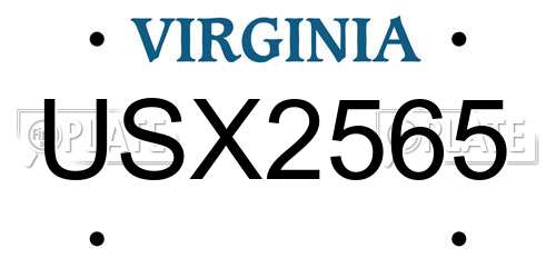 USX2565 Virginia License Plate