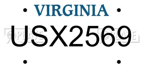 USX2569 Virginia License Plate