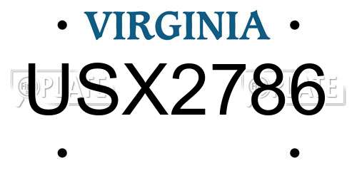 USX2786 Virginia License Plate