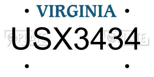 USX3434 Virginia License Plate