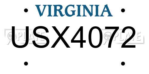 USX4072 Virginia License Plate
