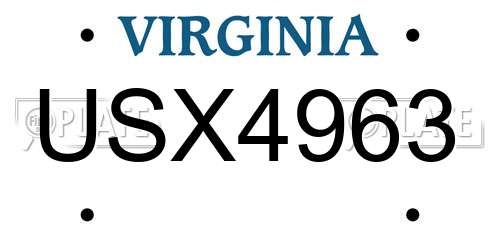 USX4963 Virginia License Plate