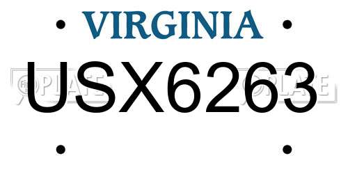 USX6263 Virginia License Plate