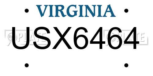 USX6464 Virginia License Plate
