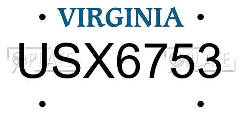 USX6753 Virginia License Plate