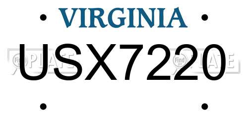 USX7220 Virginia License Plate