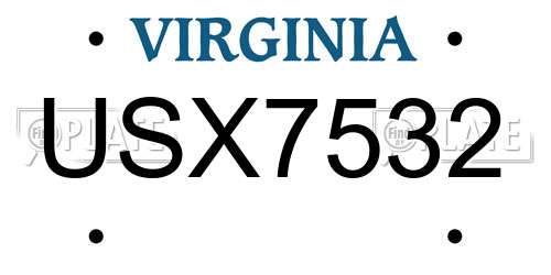 USX7532 Virginia License Plate