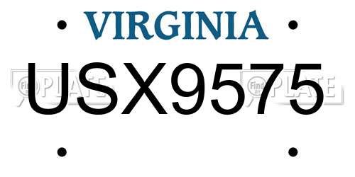 USX9575 Virginia License Plate