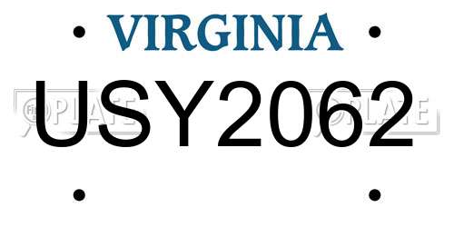 USY2062 Virginia License Plate