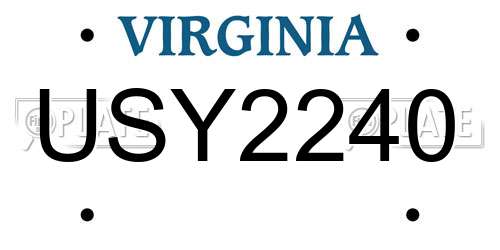 USY2240 Virginia License Plate
