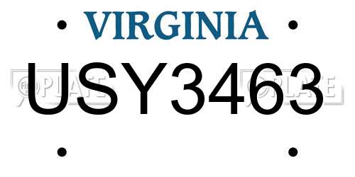 USY3463 Virginia License Plate