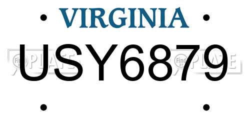 USY6879 Virginia License Plate