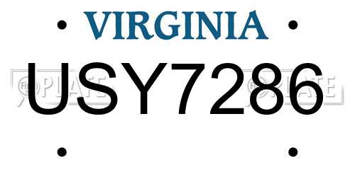 USY7286 Virginia License Plate