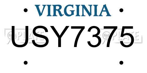 USY7375 Virginia License Plate