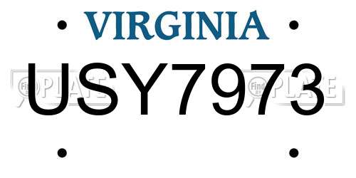 USY7973 Virginia License Plate