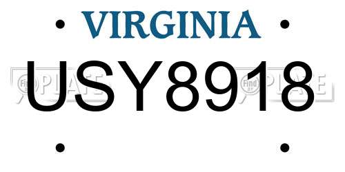 USY8918 Virginia License Plate