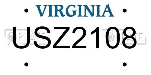 USZ2108 Virginia License Plate