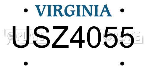 USZ4055 Virginia License Plate