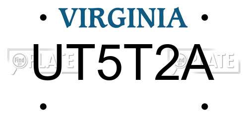 UT5T2A Virginia License Plate