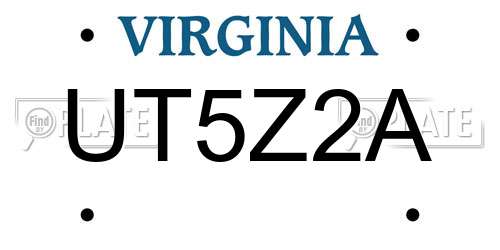 UT5Z2A Virginia License Plate
