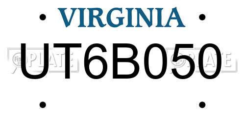 UT6B050 Virginia License Plate
