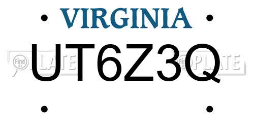 UT6Z3Q Virginia License Plate