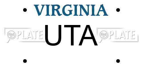 UTA Virginia License Plate