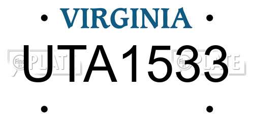 UTA1533 Virginia License Plate