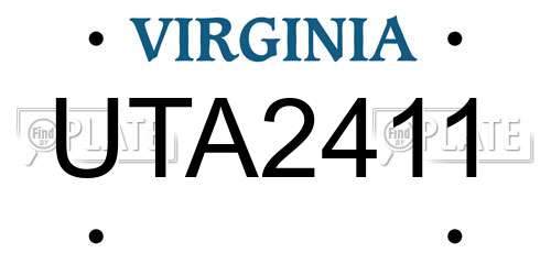 UTA2411 Virginia License Plate