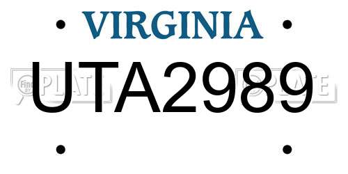 UTA2989 Virginia License Plate