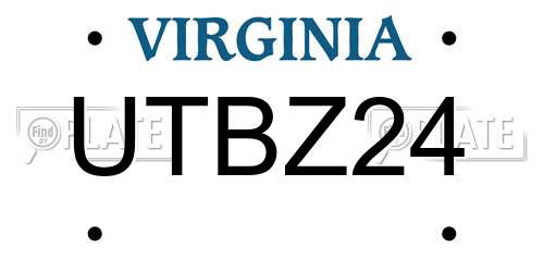 UTBZ24 Virginia License Plate