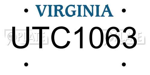 UTC1063 Virginia License Plate