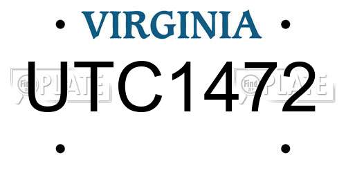 UTC1472 Virginia License Plate