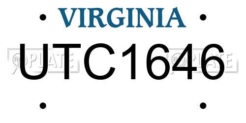 UTC1646 Virginia License Plate