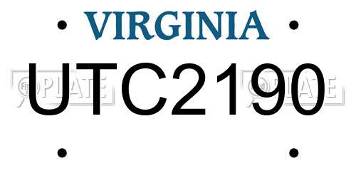 UTC2190 Virginia License Plate